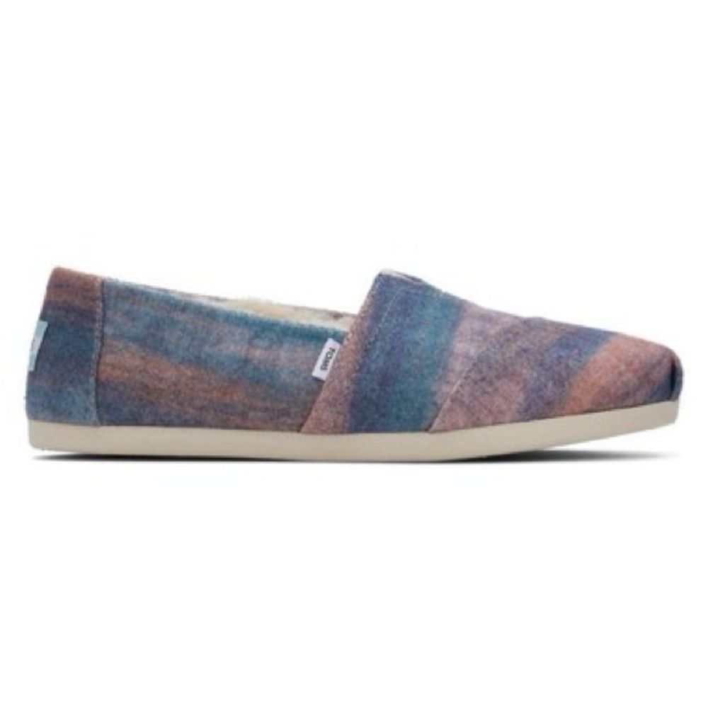 🩵 Tom’s Alpargata Cloudy Pink Ombre Fur Lined Slip-On Shoes - Blue & Pink 🩷 - Picture 3 of 8